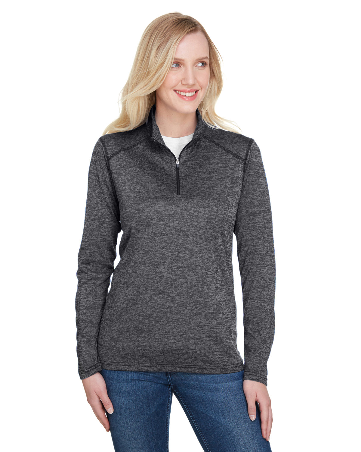 Ladies Tonal Space&#45;Dye Quarter&#45;Zip-A4