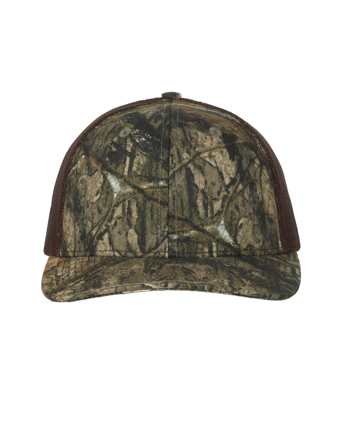 Structured Camo Trucker With Solid Mesh Back Hat-Outdoor Cap