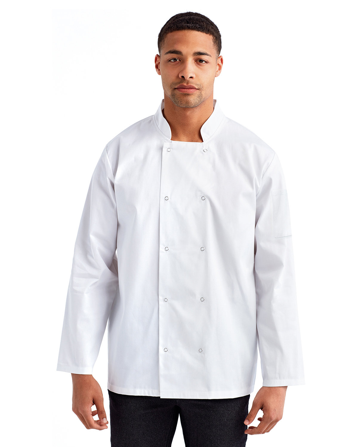 Unisex Studded Front Long-Sleeve Chefs Jacket-