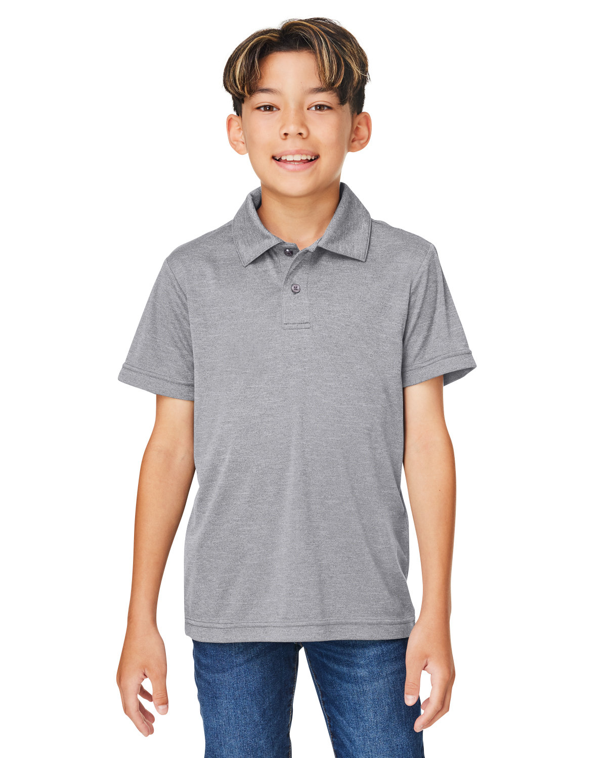 Youth Zone Sonic Heather Performance Polo-Team 365