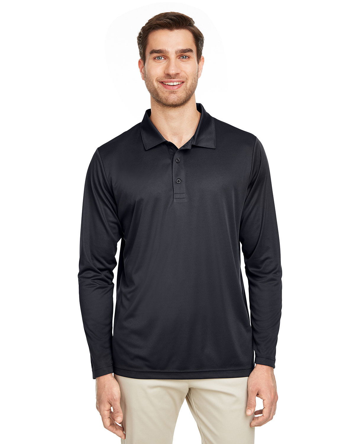 Mens Zone Performance Long Sleeve Polo-Team 365