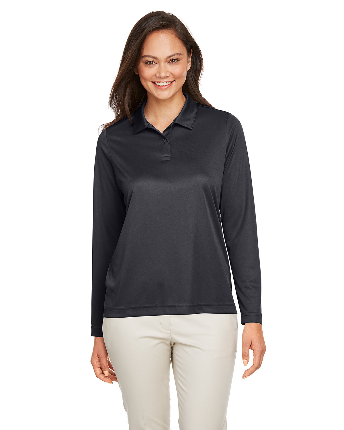 Ladies Zone Performance Long Sleeve Polo-Team 365