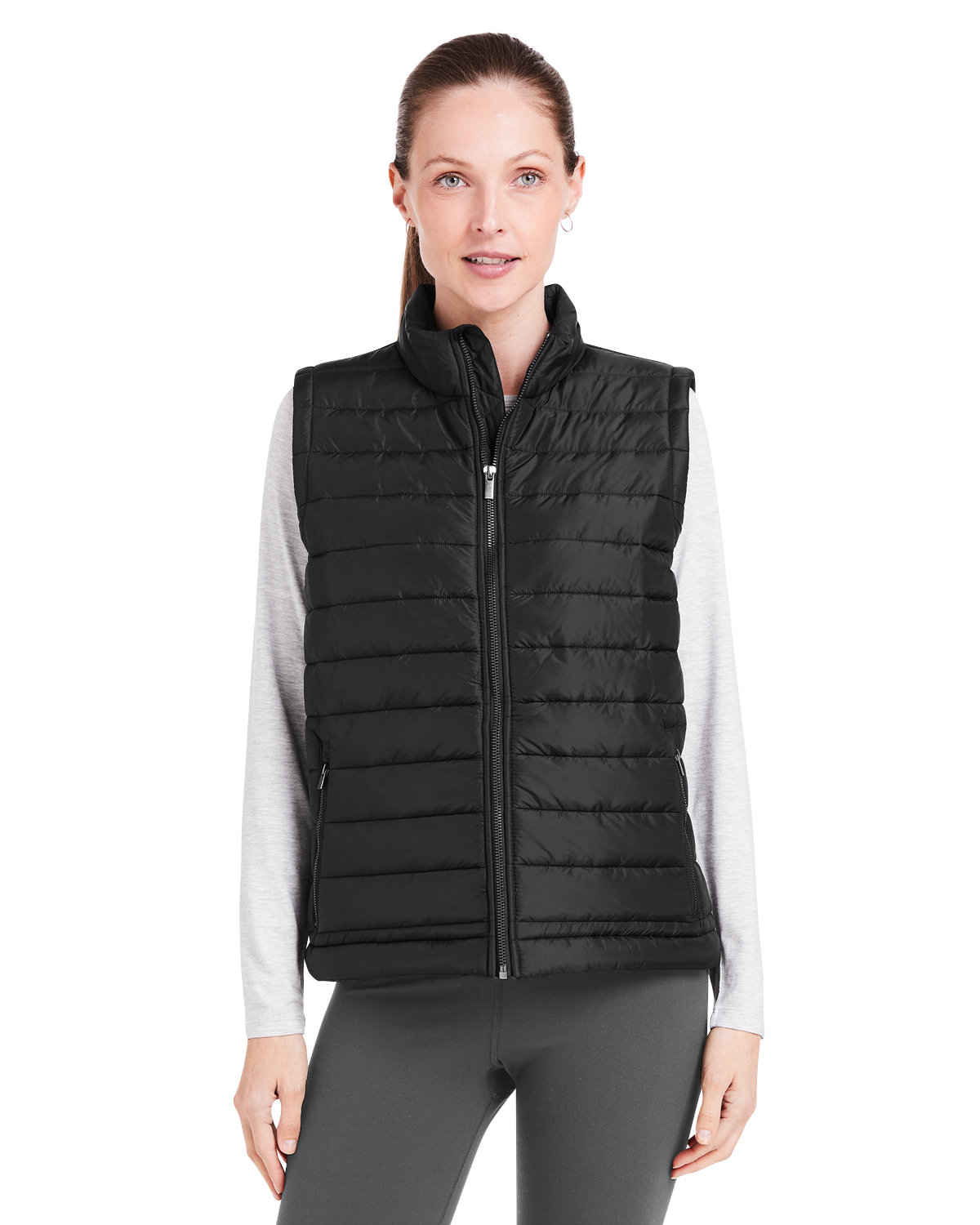 Ladies Quilted Puffer Vest-tasc