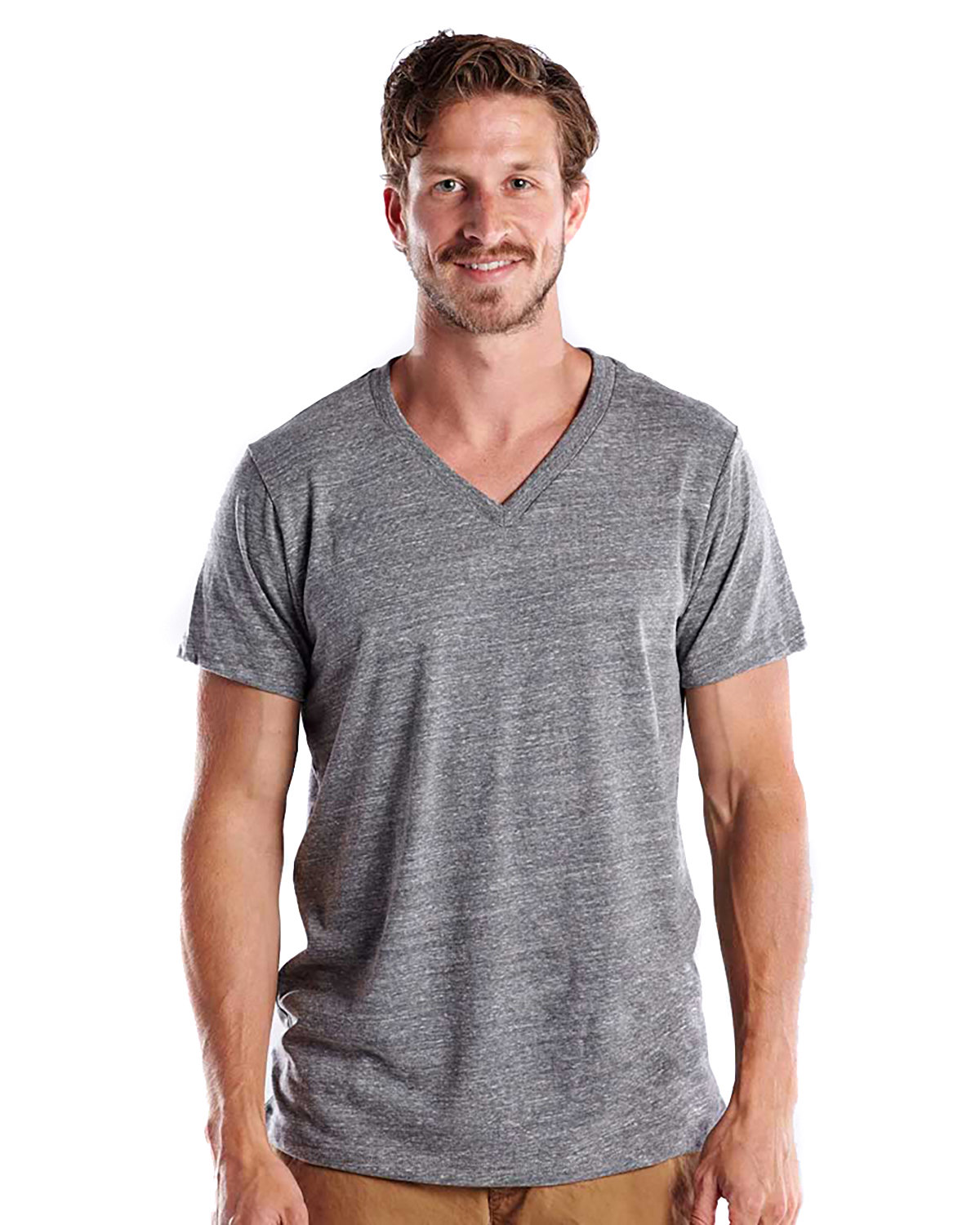 Mens Usa Made Triblend V&#45;Neck T&#45;Shirt-US Blanks