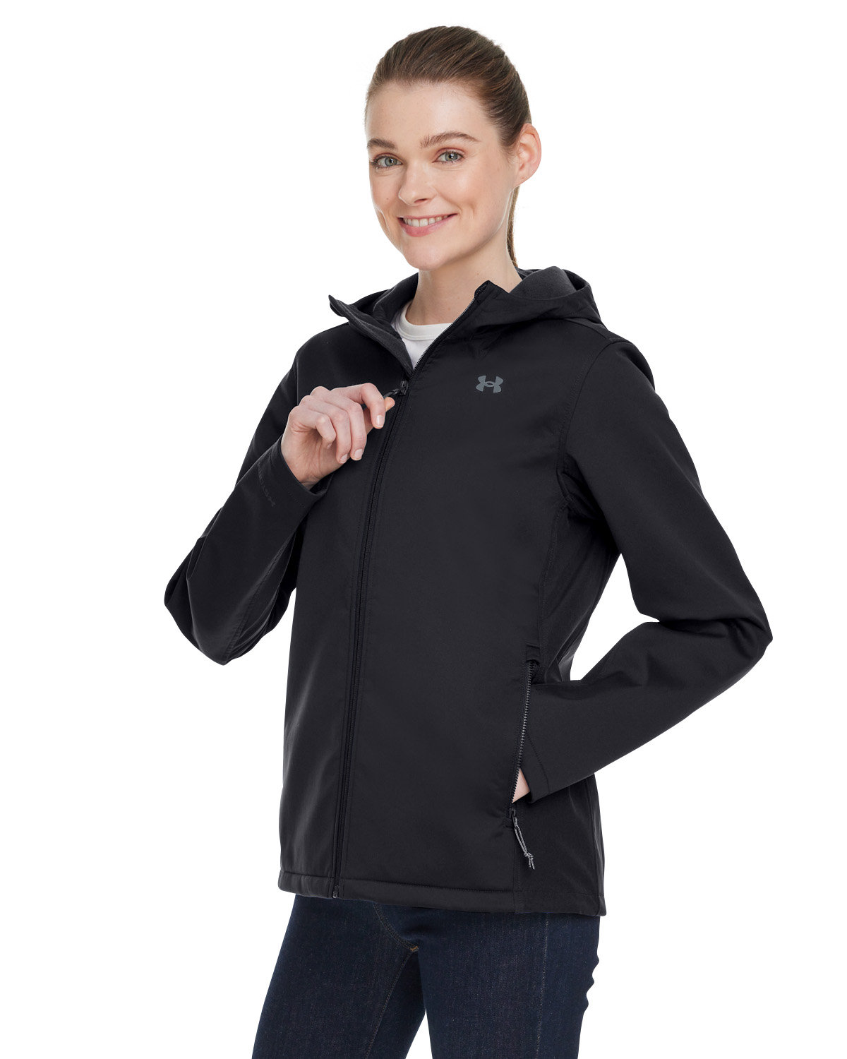 jacket Under Armour ColdGear Infrared Shield 2.0 Hooded - Black - women´s 
