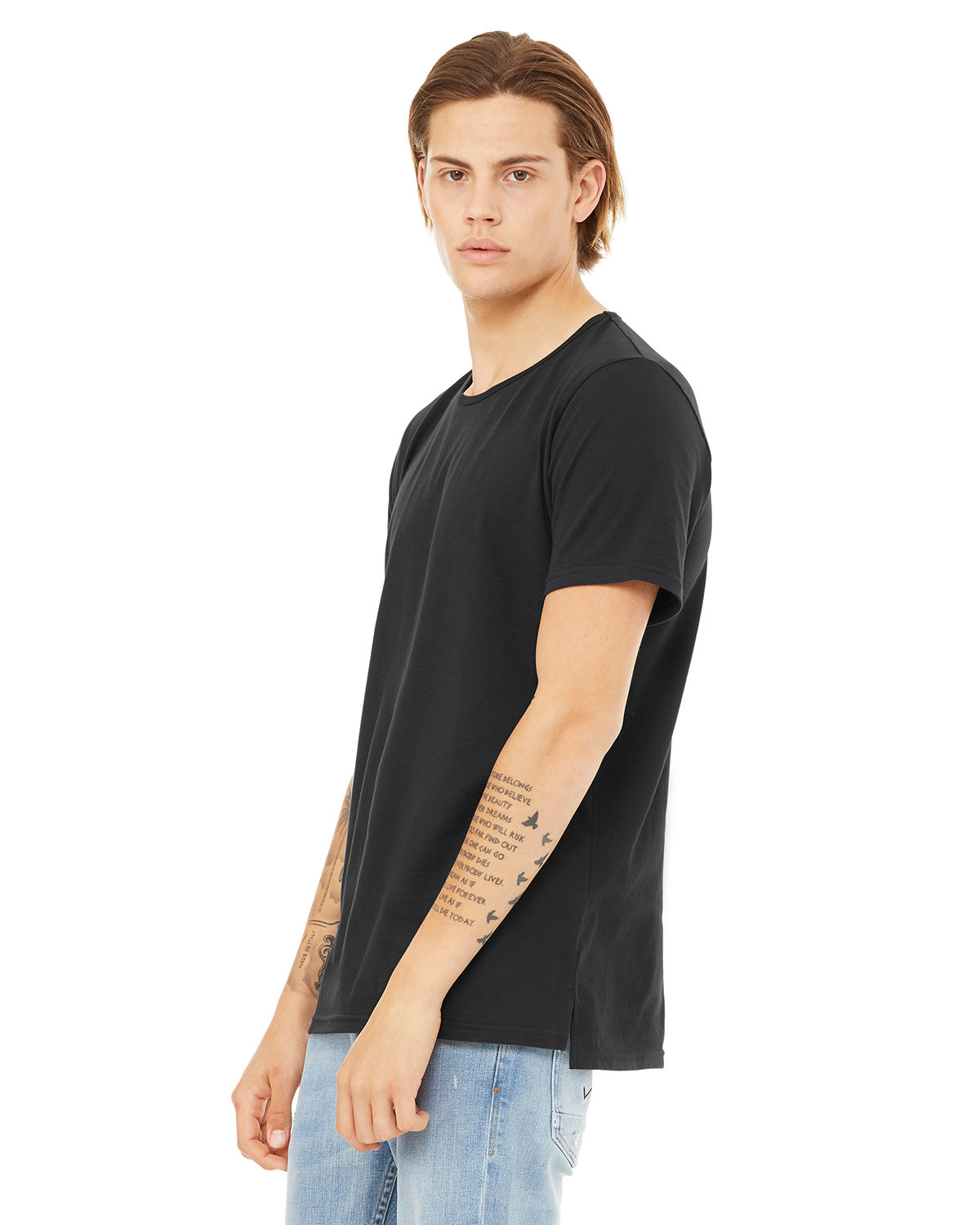 split hem t shirt men