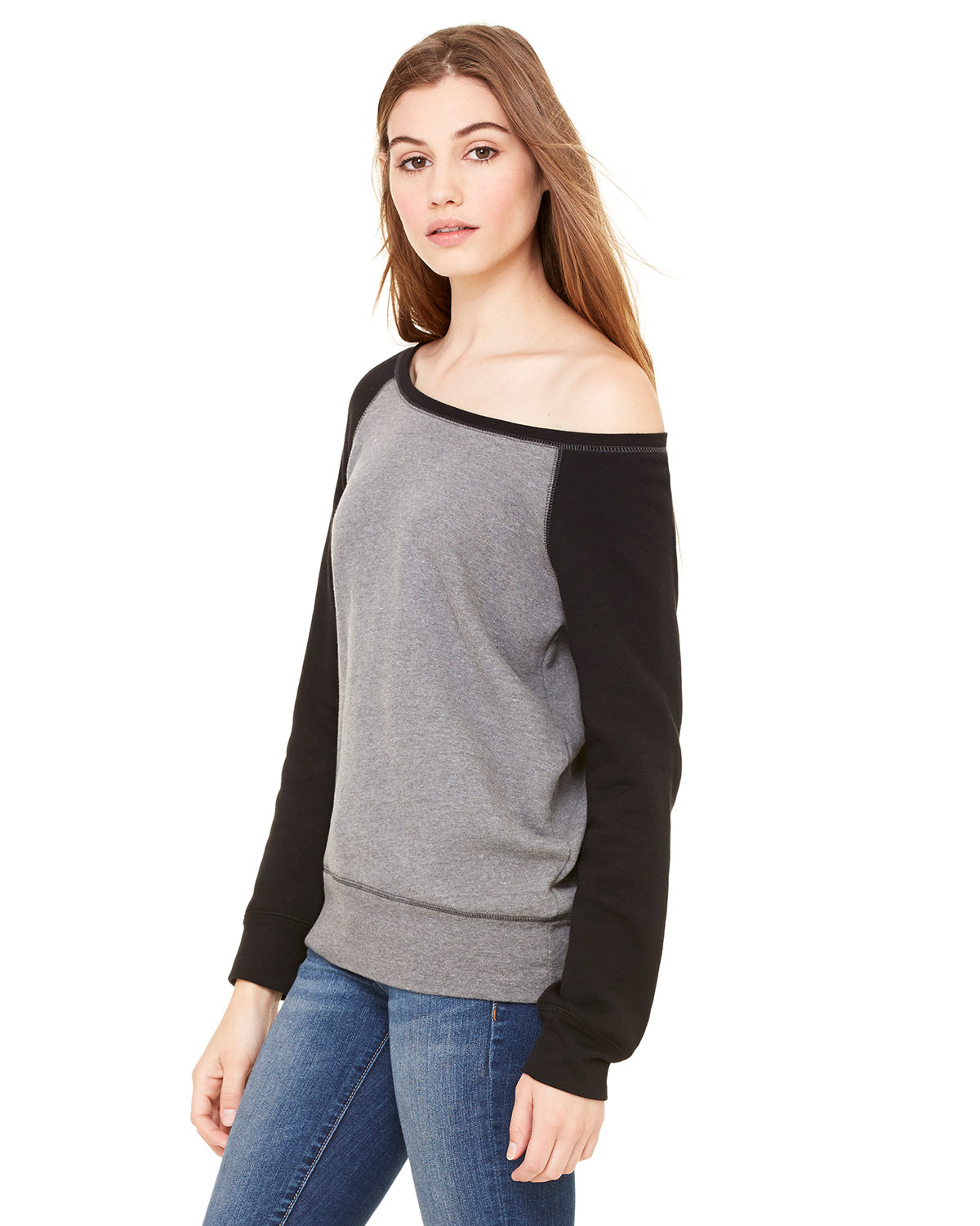 Bella + Canvas Ladies' Sponge Fleece Wide Neck Sweatshirt | alphabroder