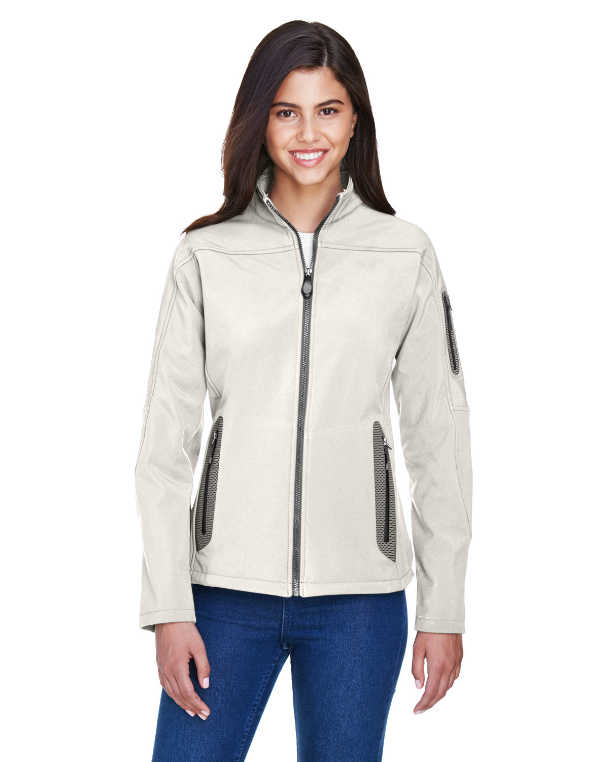 North End Ladies' Three-layer Fleece Bonded Soft Shell Technical Jacket 