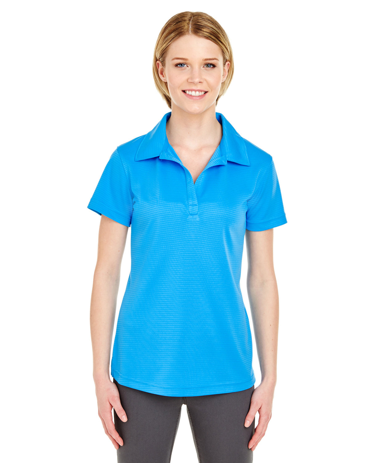 UltraClub Ladies' Cool & Dry Jacquard Stripe Polo | alphabroder