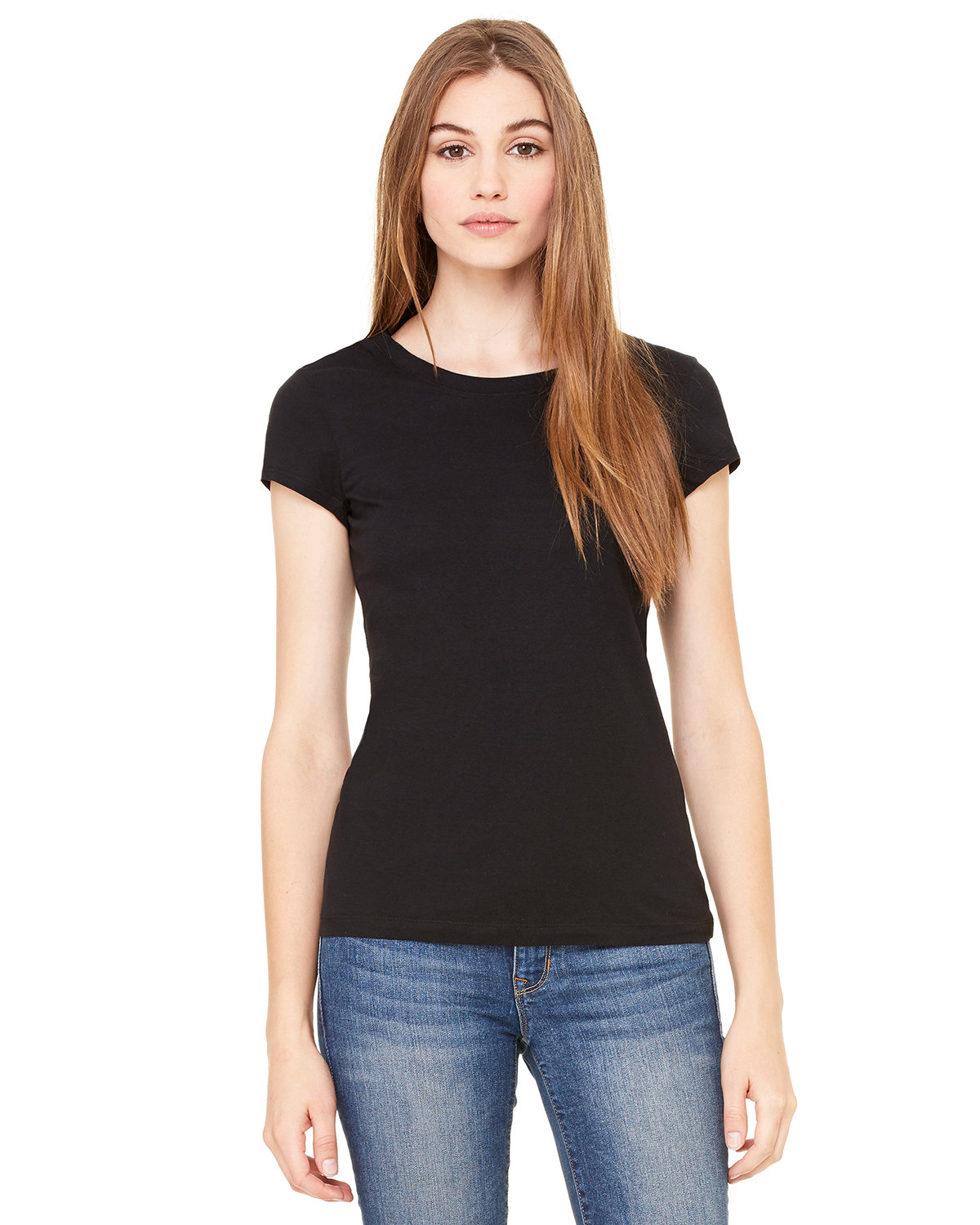 Bella + Canvas Ladies' Sheer Mini Rib Short-Sleeve T-Shirt | alphabroder