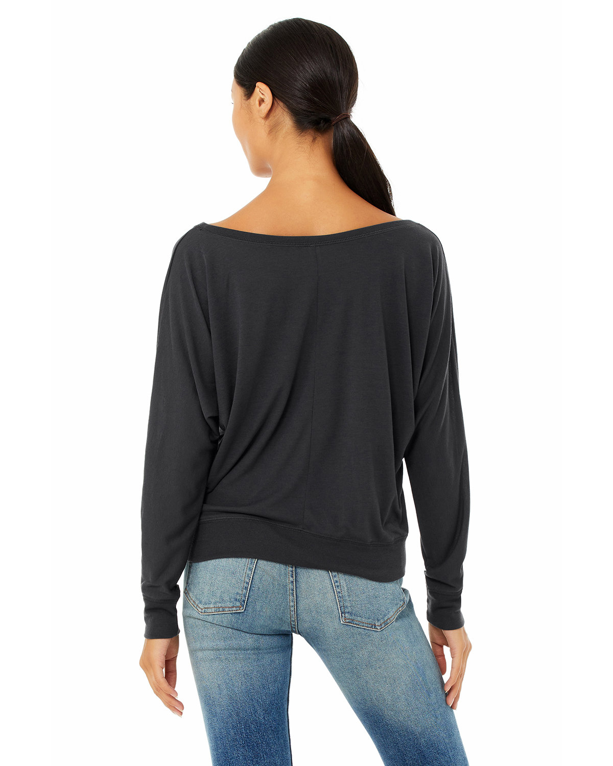 Ladies' Flowy Long-Sleeve Off Shoulder T-Shirt