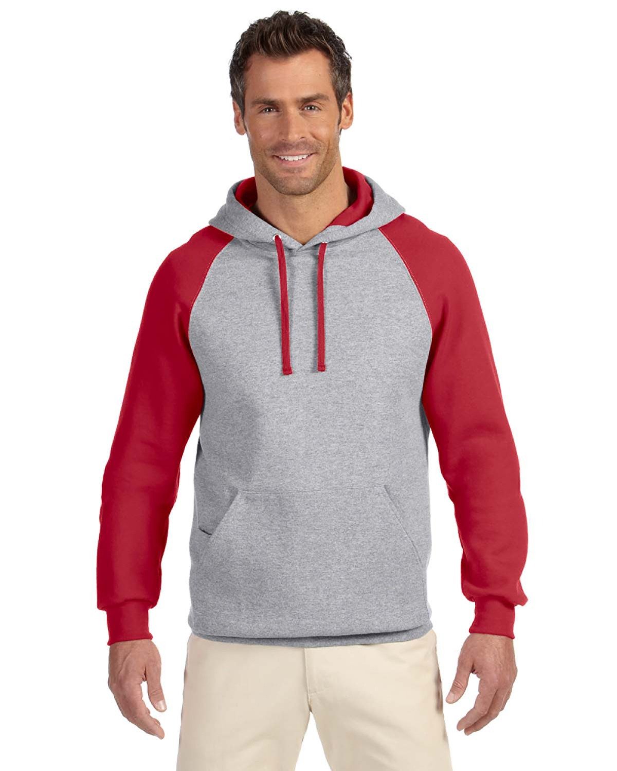 Jerzees Adult NuBlend® Colorblock Raglan Pullover Hooded Sweatshirt