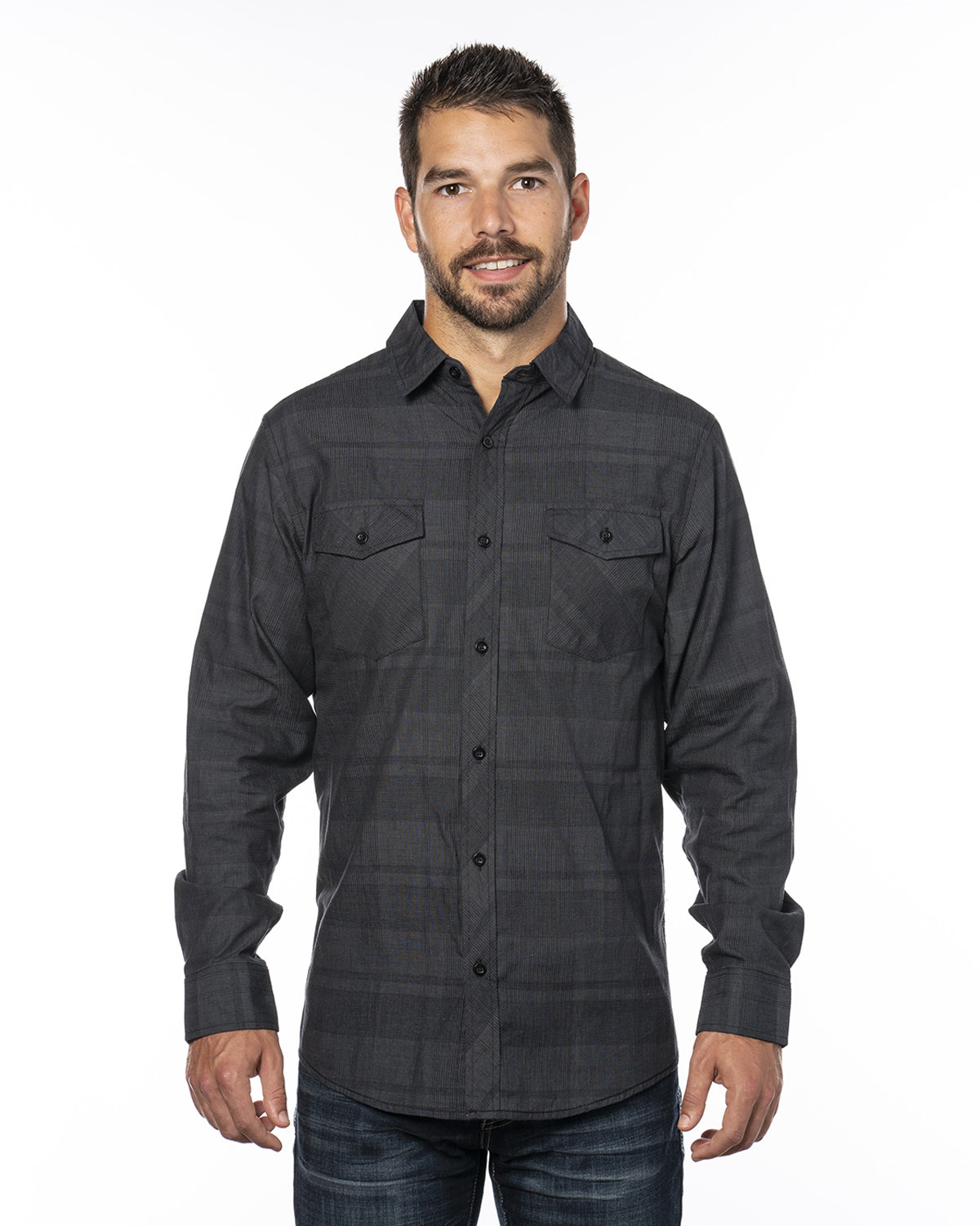 Burnside Men's Long-Sleeve Plaid Pattern Woven Shirt | alphabroder