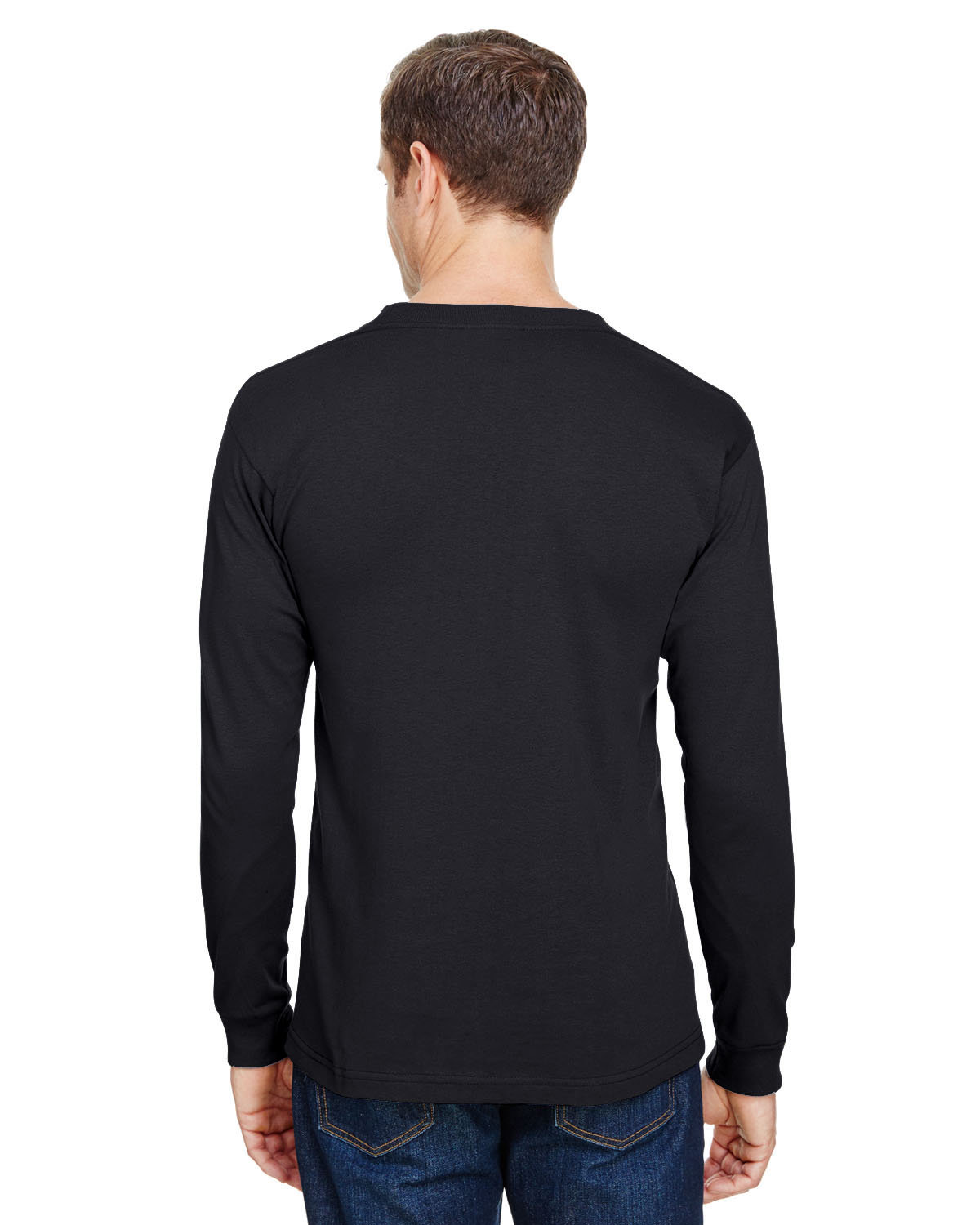 Bayside Unisex Union-Made Long-Sleeve Pocket Crew T-Shirt | alphabroder
