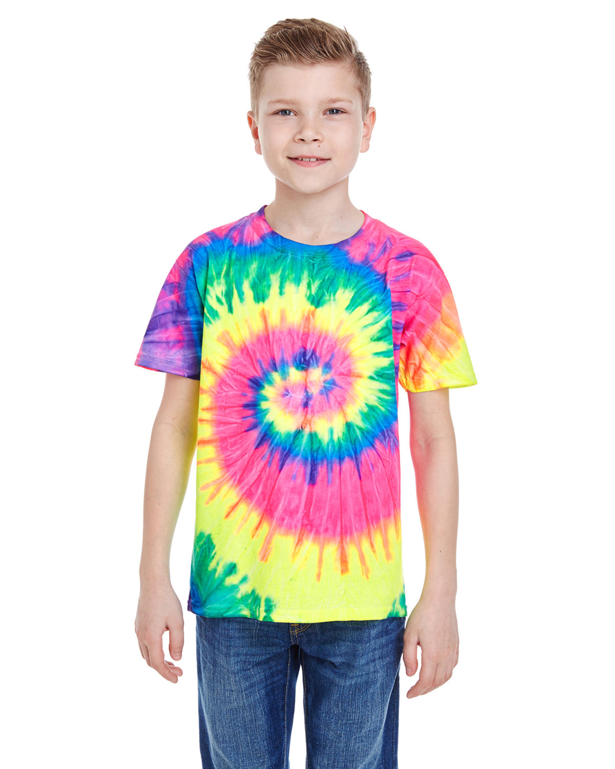 Tie-Dye Youth 5.4 100% alphabroder | Cotton oz. T-Shirt
