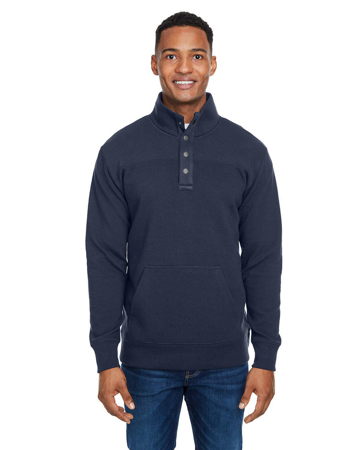 J America Ripple Fleece Snap Pullover | alphabroder