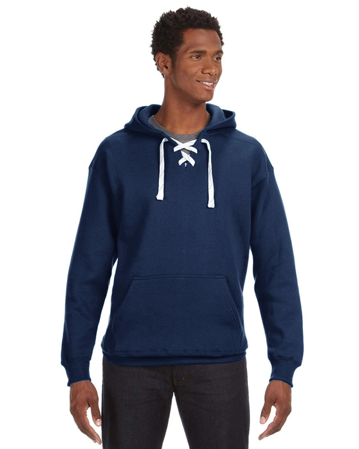 J America Hooded | Adult Sweatshirt Lace alphabroder Sport