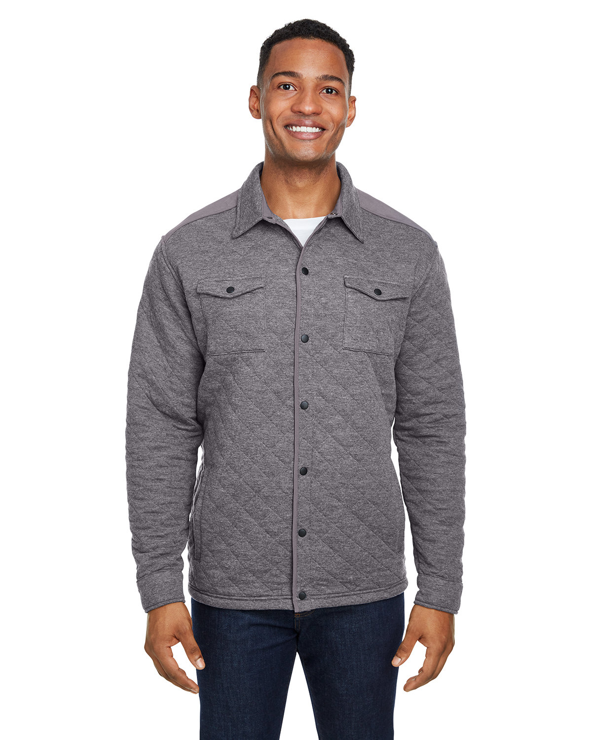J America Adult Quilted Jersey Shirt Jacket | alphabroder