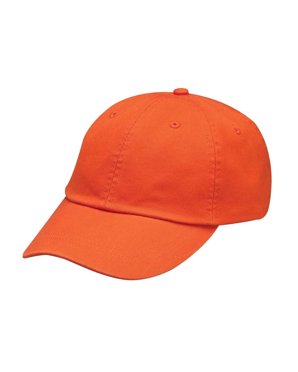 Cotton Cap/Hat by Adams Headwear, Aqua with Orange Logo