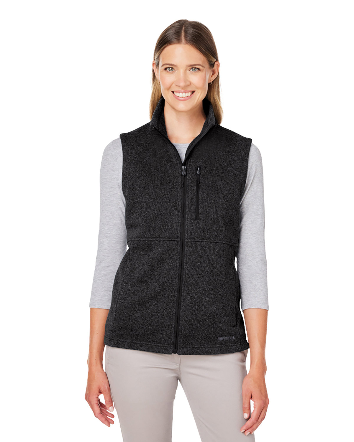 Port Authority Ladies Sweater Fleece Vest L236 Size Large Grey
