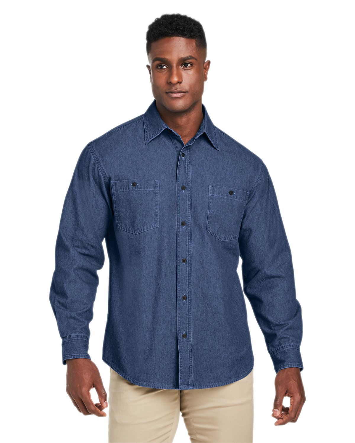 Harriton Men's Long-Sleeve Denim Shirt