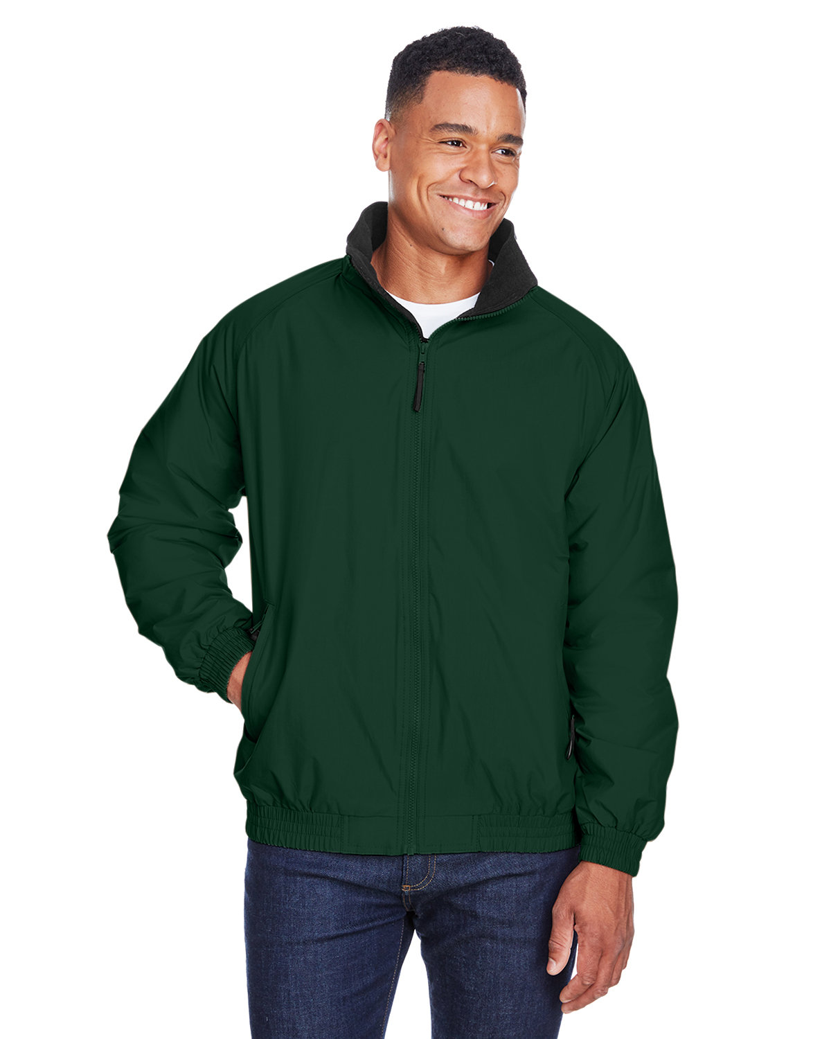 Harriton Adult Fleece-Lined Nylon Jacket | alphabroder