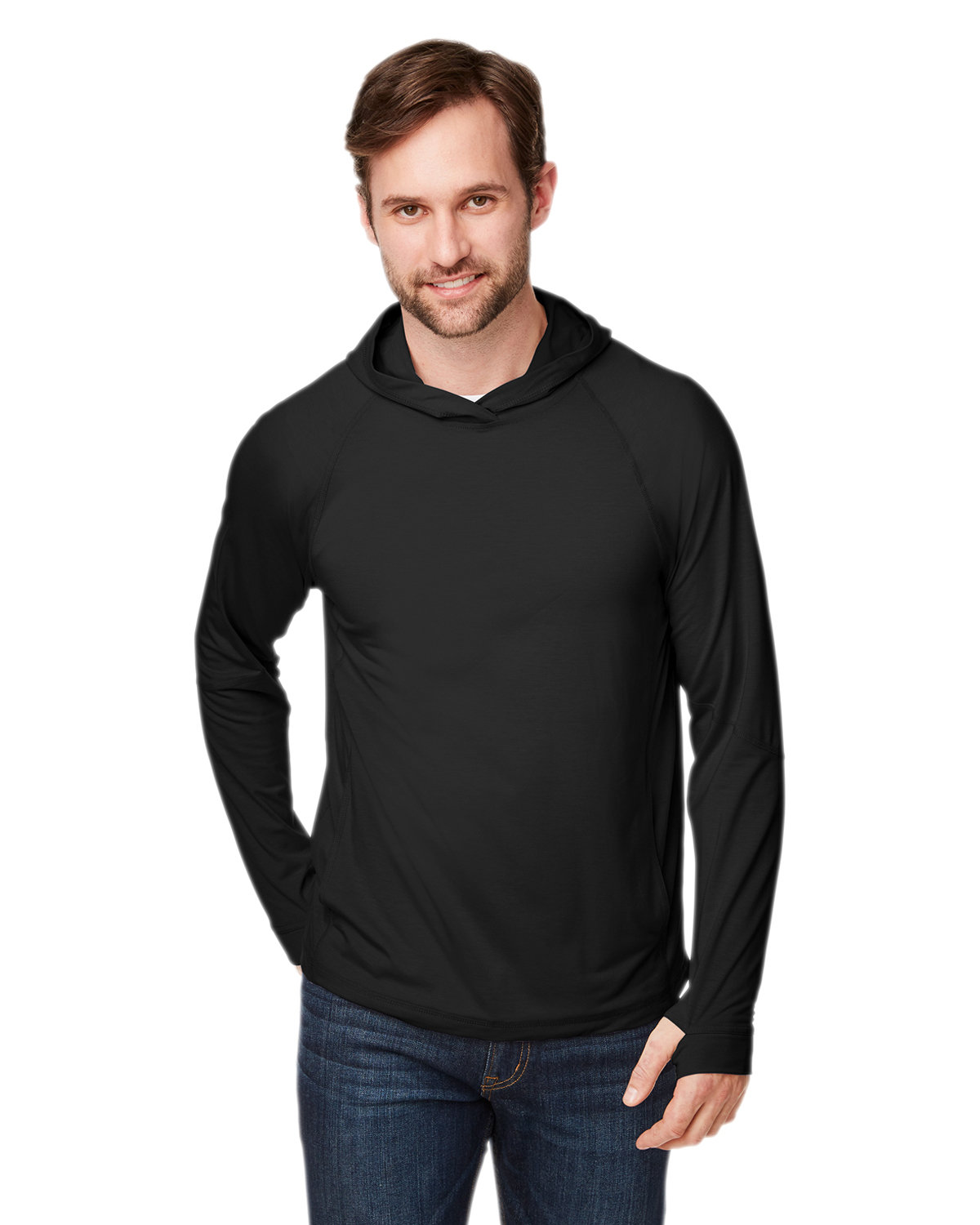 North End Unisex JAQ Stretch Performance Hooded T-Shirt | alphabroder