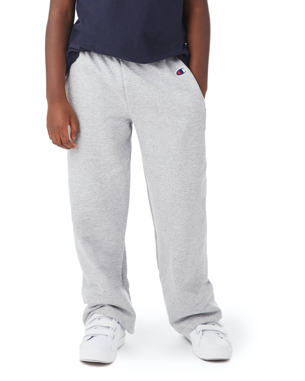 Champion Youth Powerblend® Open-Bottom Fleece Pant with Pockets