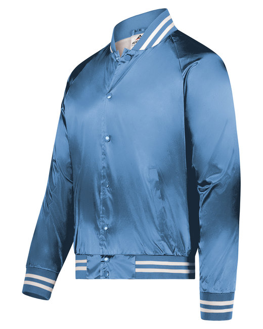 Augusta Drop Ship Unisex Striped Trim Satin Baseball Jacket | alphabroder