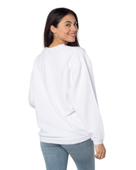 chicka-d Ladies' Corded Crew Sweatshirt | alphabroder