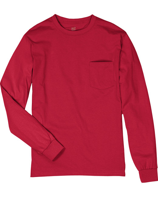 Hanes Men's Authentic-T Long-Sleeve Pocket T-Shirt | alphabroder