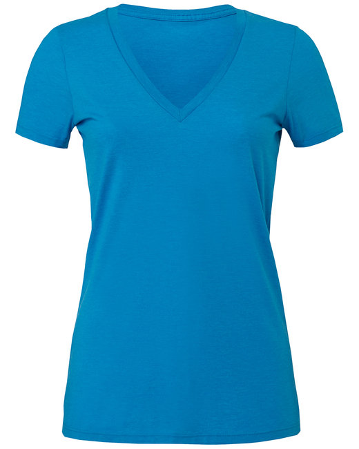 Bella + Canvas Ladies' Jersey Short-Sleeve Deep V-Neck T-Shirt ...