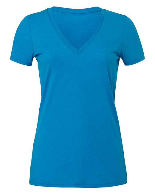 Bella + Canvas Ladies' Jersey Short-Sleeve Deep V-Neck T-Shirt ...