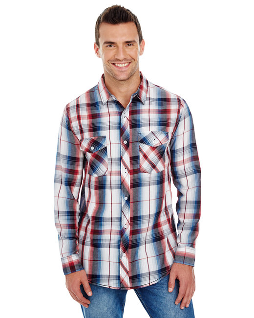 Burnside Men's Long-Sleeve Plaid Pattern Woven Shirt | alphabroder