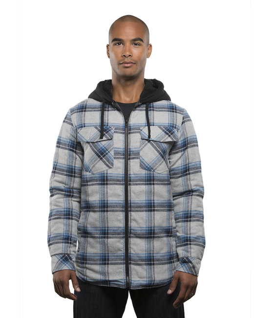 Burnside Men's Hooded Flannel Jacket | alphabroder