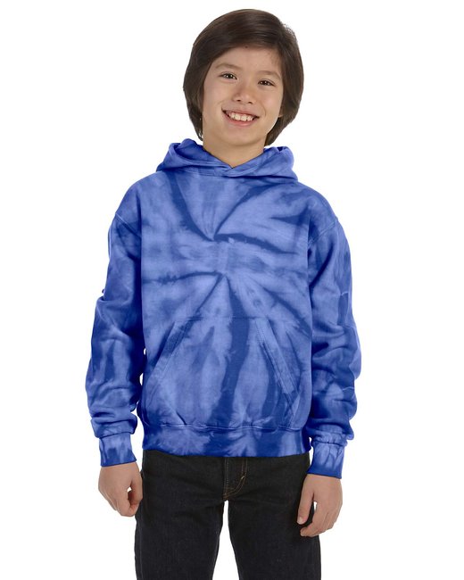 Tie-Dye Youth 8.5 oz. Tie-Dyed Pullover Hooded Sweatshirt | alphabroder