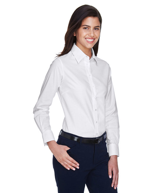 Harriton Ladies' Long-Sleeve Oxford with Stain-Release | alphabroder