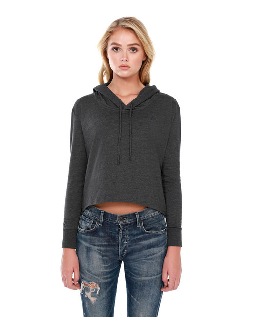 StarTee Ladies' CVC Cropped Hoodie T-Shirt | alphabroder