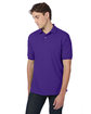 Hanes Adult EcoSmart Jersey Knit Polo purple ModelQrt