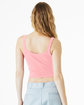 Bella + Canvas Ladies' Micro Ribbed Scoop Tank solid pink blend ModelBack