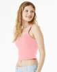 Bella + Canvas Ladies' Micro Ribbed Scoop Tank solid pink blend ModelSide