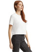 American Apparel Ladies' Fine Jersey Boxy T-Shirt white ModelSide
