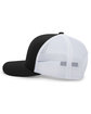 Pacific Headwear Trucker Snapback Hat black/ white FlatFront