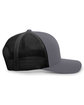 Pacific Headwear Trucker Snapback Hat graphite/ black ModelSide