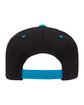 Flexfit Adult Wool Blend Snapback Two-Tone Cap black/ teal ModelBack