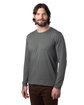 Alternative Unisex Long-Sleeve Go-To-Tee T-Shirt asphalt ModelQrt