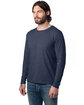 Alternative Unisex Long-Sleeve Go-To T-Shirt hthr mdnite navy ModelQrt