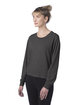 Alternative Ladies' Main Stage Long-Sleeve CVC Cropped T-Shirt drk heather grey ModelQrt