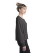 Alternative Ladies' Main Stage Long-Sleeve CVC Cropped T-Shirt drk heather grey ModelSide