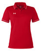 Under Armour Ladies' Tipped Teams Performance Polo red/ white _600 OFFront